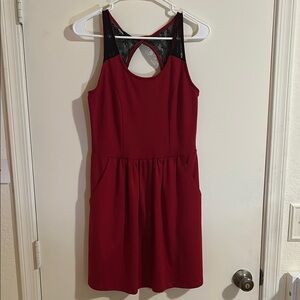 Green Envelope Red Halter Backless Cocktail Dress